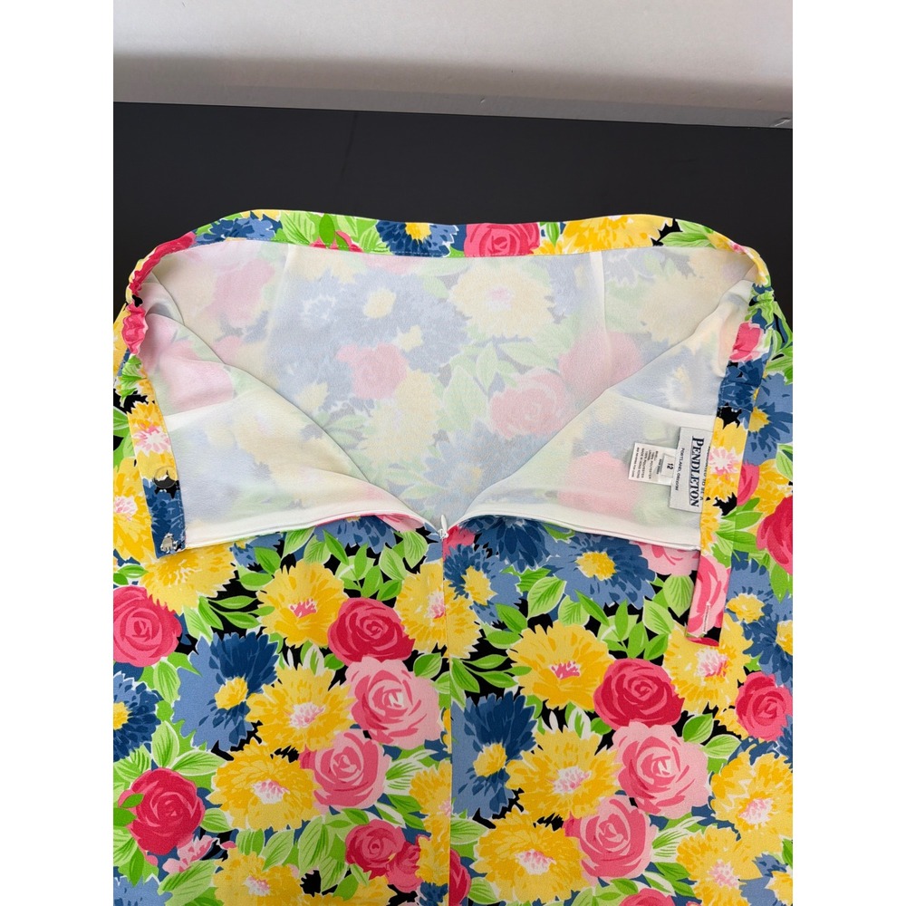 Vtg Pendleton Vibrant Colorful Floral Maxi Skirt Size 12 Garden Cottagecore - Picture 4 of 9